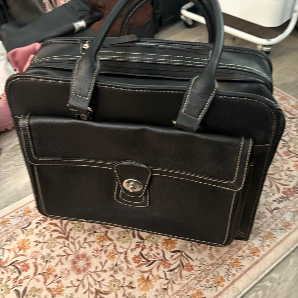 Sophisticated Black Leather Briefcase